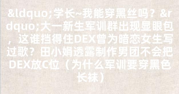 “学长~我能穿黑丝吗？”大一新生军训群出现显眼包，这谁挡得住DEX曾为暗恋女生写过歌？田小娟透露制作男团不会把DEX放C位（为什么军训要穿黑色长袜）