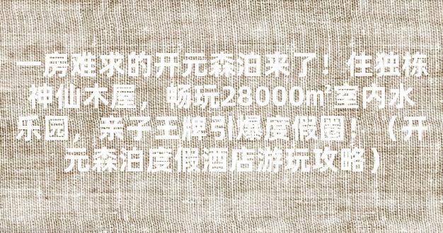 一房难求的开元森泊来了！住独栋神仙木屋，畅玩28000㎡室内水乐园，亲子王牌引爆度假圈！（开元森泊度假酒店游玩攻略）