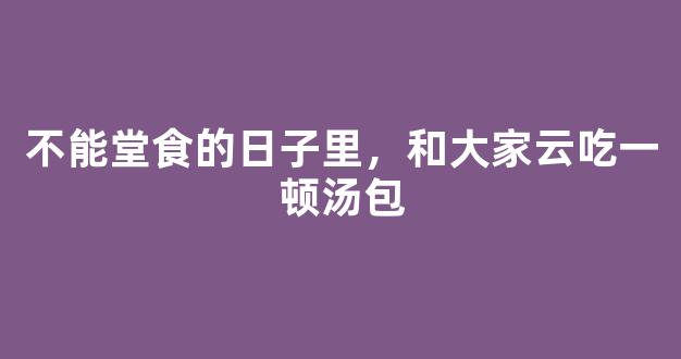 不能堂食的日子里，和大家云吃一顿汤包