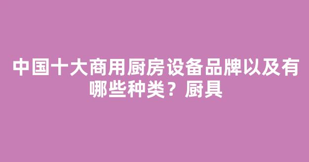 中国十大商用厨房设备品牌以及有哪些种类？厨具