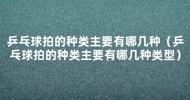 乒乓球拍的种类主要有哪几种（乒乓球拍的种类主要有哪几种类型）