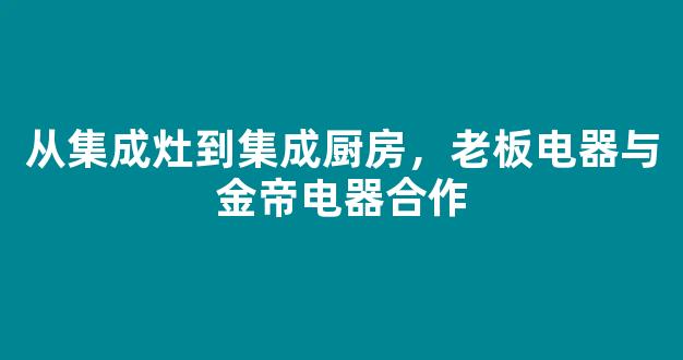 从集成灶到集成厨房，老板电器与金帝电器合作