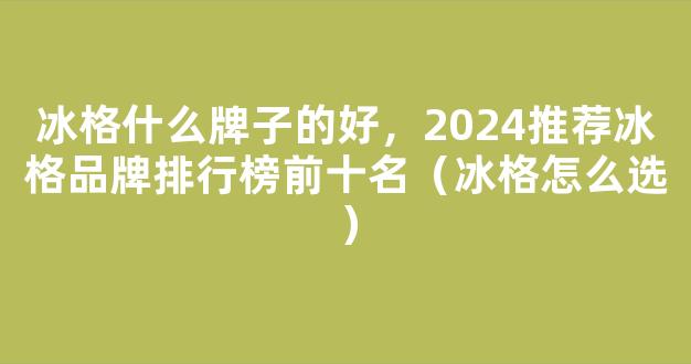 冰格什么牌子的好，2024推荐冰格品牌排行榜前十名（冰格怎么选）