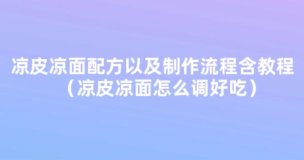 凉皮凉面配方以及制作流程含教程（凉皮凉面怎么调好吃）