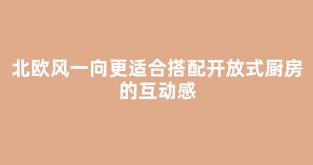 北欧风一向更适合搭配开放式厨房的互动感