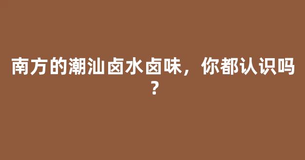 南方的潮汕卤水卤味，你都认识吗？