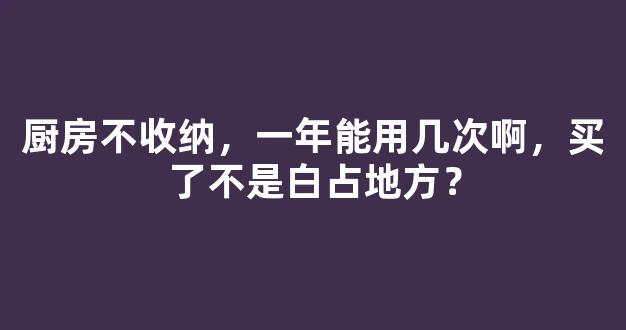 厨房不收纳，一年能用几次啊，买了不是白占地方？