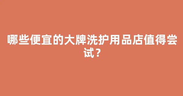 哪些便宜的大牌洗护用品店值得尝试？