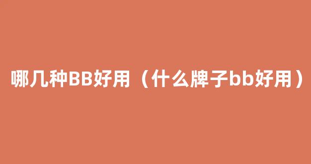 哪几种BB好用（什么牌子bb好用）