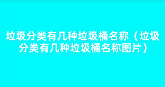 垃圾分类有几种垃圾桶名称（垃圾分类有几种垃圾桶名称图片）