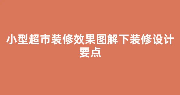 小型超市装修效果图解下装修设计要点