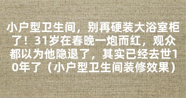 小户型卫生间，别再硬装大浴室柜了！31岁在春晚一炮而红，观众都以为他隐退了，其实已经去世10年了（小户型卫生间装修效果）