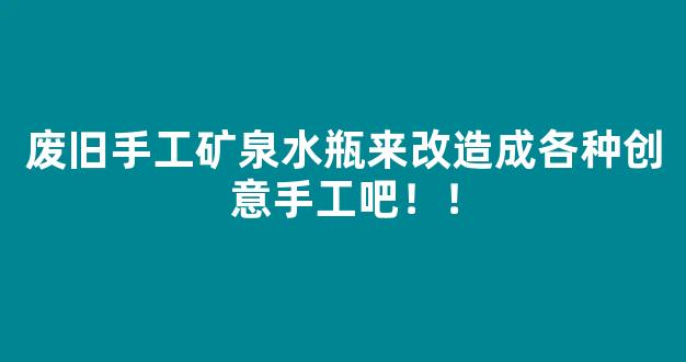 废旧手工矿泉水瓶来改造成各种创意手工吧！！