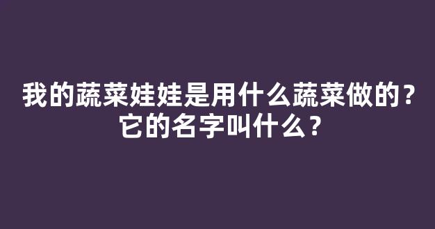 我的蔬菜娃娃是用什么蔬菜做的？它的名字叫什么？