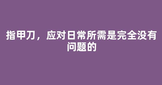 指甲刀，应对日常所需是完全没有问题的