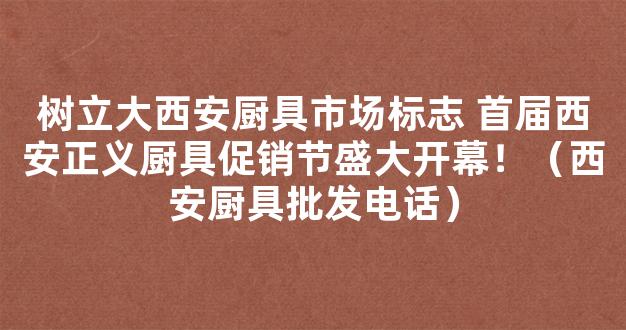 树立大西安厨具市场标志 首届西安正义厨具促销节盛大开幕！（西安厨具批发电话）