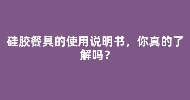 硅胶餐具的使用说明书，你真的了解吗？