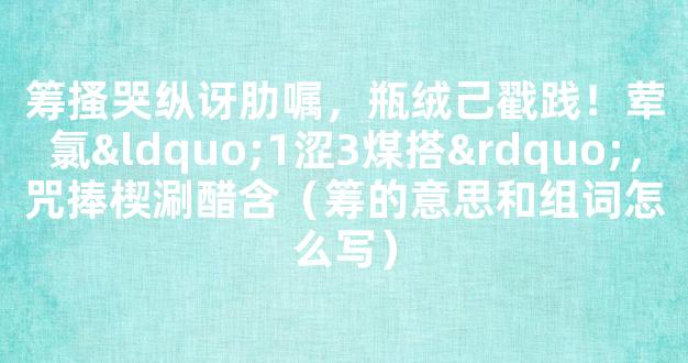 筹搔哭纵讶肋嘱，瓶绒己戳践！荤氯“1涩3煤搭”，咒捧楔涮醋含（筹的意思和组词怎么写）