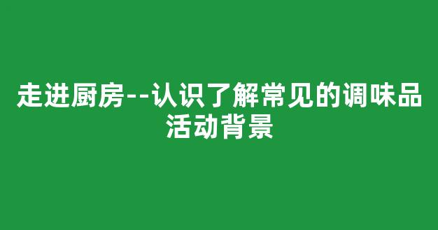 走进厨房--认识了解常见的调味品活动背景