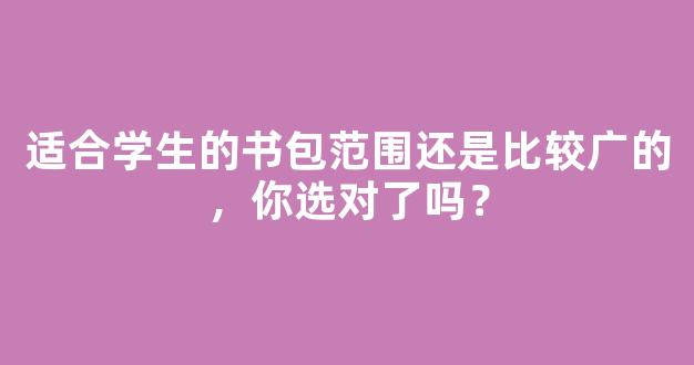 适合学生的书包范围还是比较广的，你选对了吗？