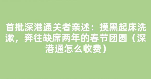 首批深港通关者亲述：摸黑起床洗漱，奔往缺席两年的春节团圆（深港通怎么收费）