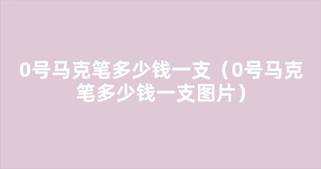 0号马克笔多少钱一支（0号马克笔多少钱一支图片）