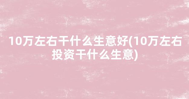 10万左右干什么生意好(10万左右投资干什么生意)