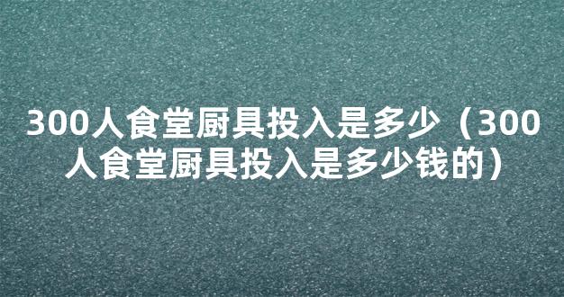 300人食堂厨具投入是多少（300人食堂厨具投入是多少钱的）