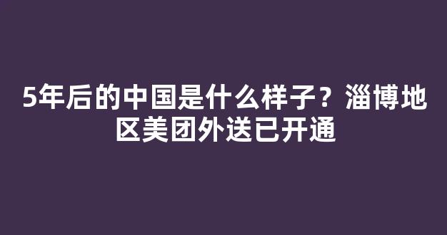 5年后的中国是什么样子？淄博地区美团外送已开通