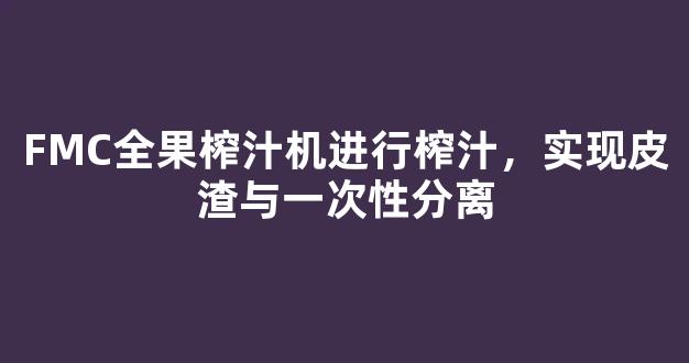 FMC全果榨汁机进行榨汁，实现皮渣与一次性分离